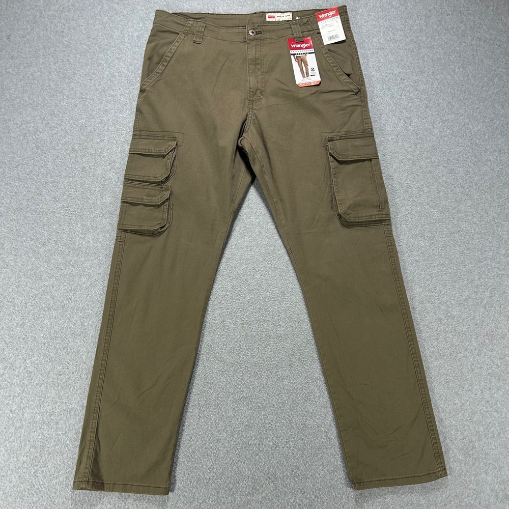 Wrangler Cargo Pants Five Star Regular Taper Mens 34x30 Brown Utility Outdoor